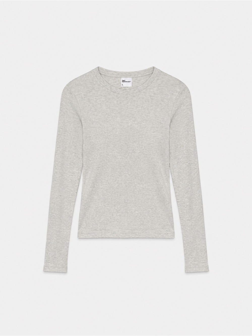 Aritzia HomeStretch™ Rib Solo Longsleeve - Heather Cloud White, Size M